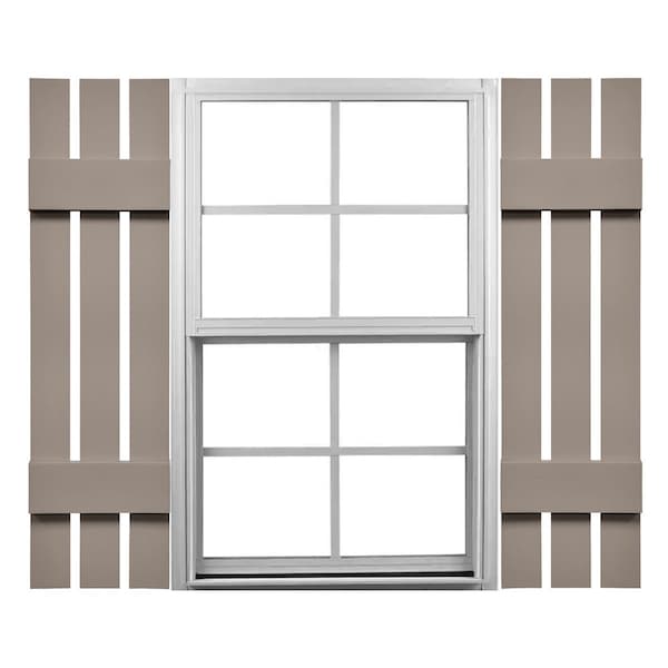 Ekena Millwork 12-in. W x 51-in. H Mid-America Vinyl, Standard Size Three Board Spaced Shutters, 008 - Clay, PR 00031251008 - main